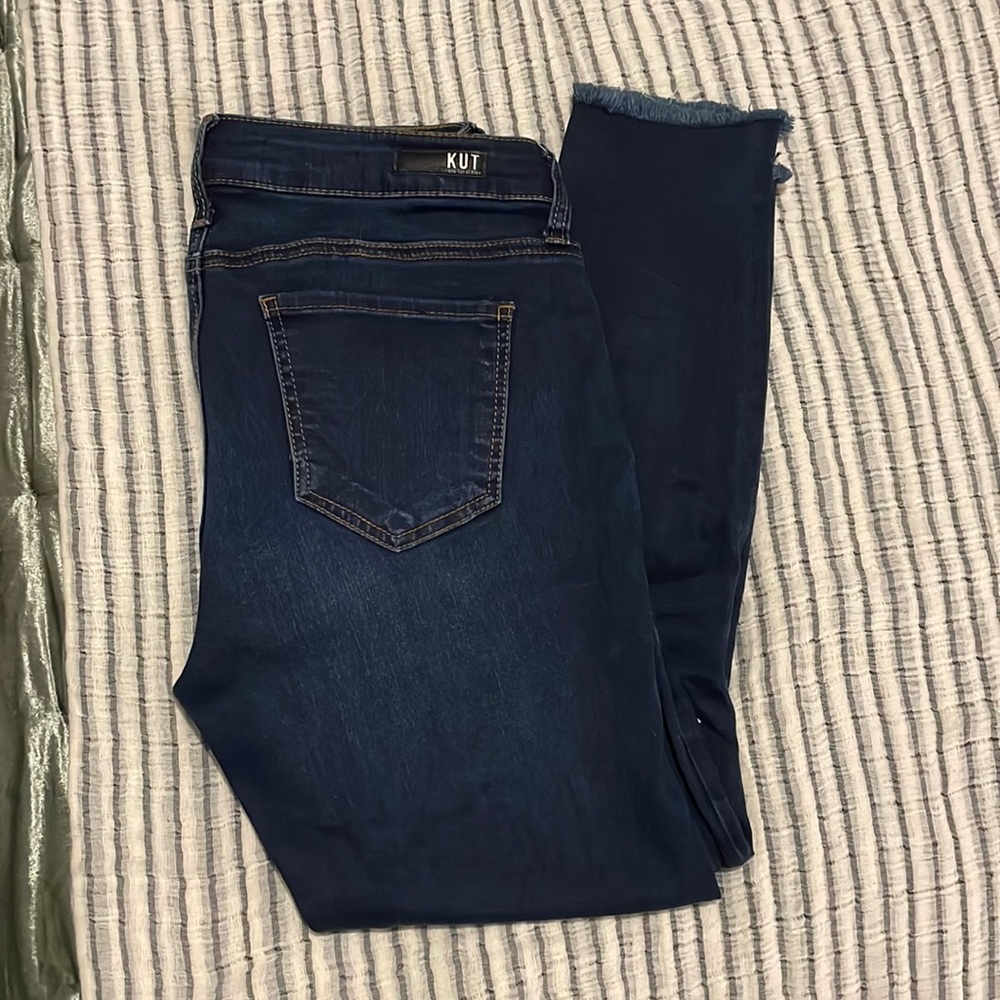 KUT Petite Raw hem jeans